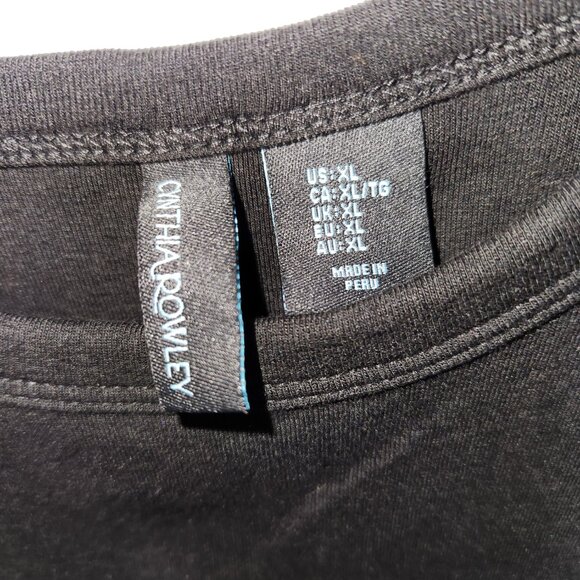 Cynthia Rowley NEW Black Pullover Tank Top with Ruching on each side- XL - Picture 2 of 4